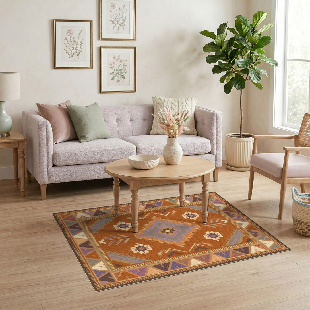 Brown Southwestern Geometric Area Rug
