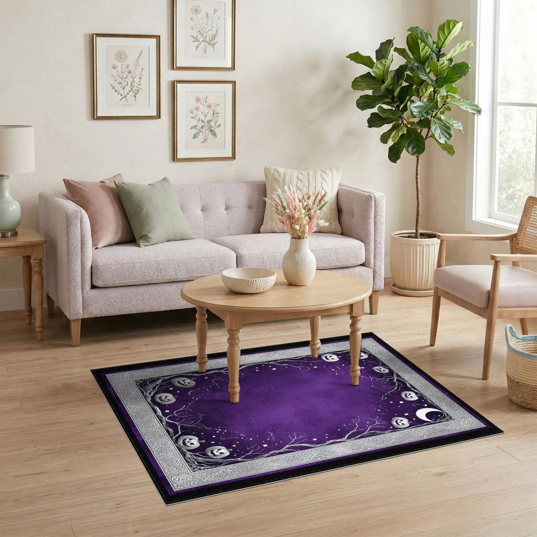 Purple Jack-o'-Lantern Area Rug