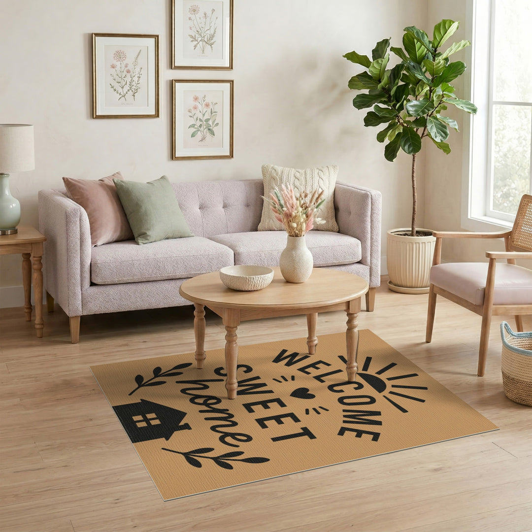 Welcome Sweet Home Rustic Area Rug