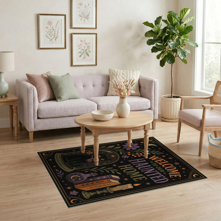 Haunted Home Black Cat Area Rug