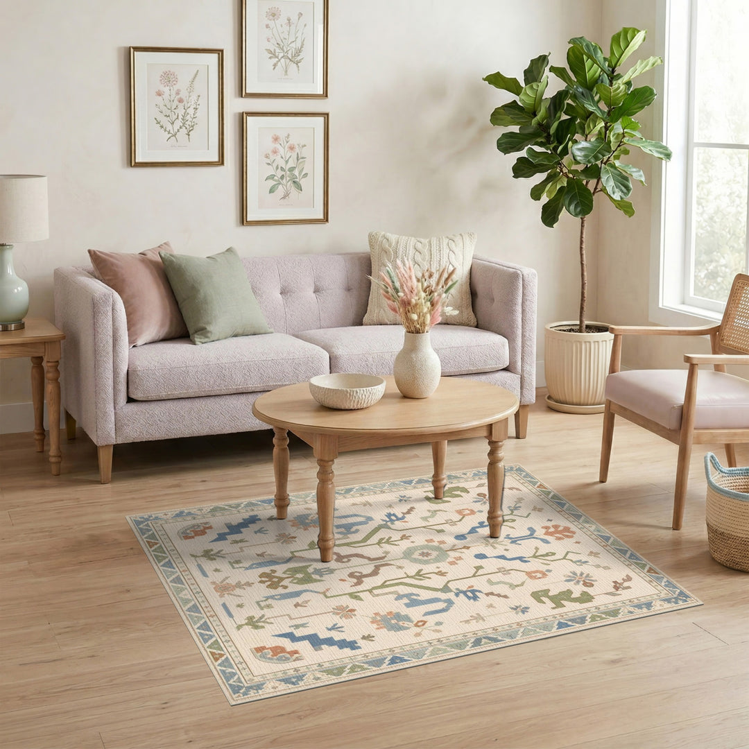 Heritage Tribal Blue Teal Area Rug