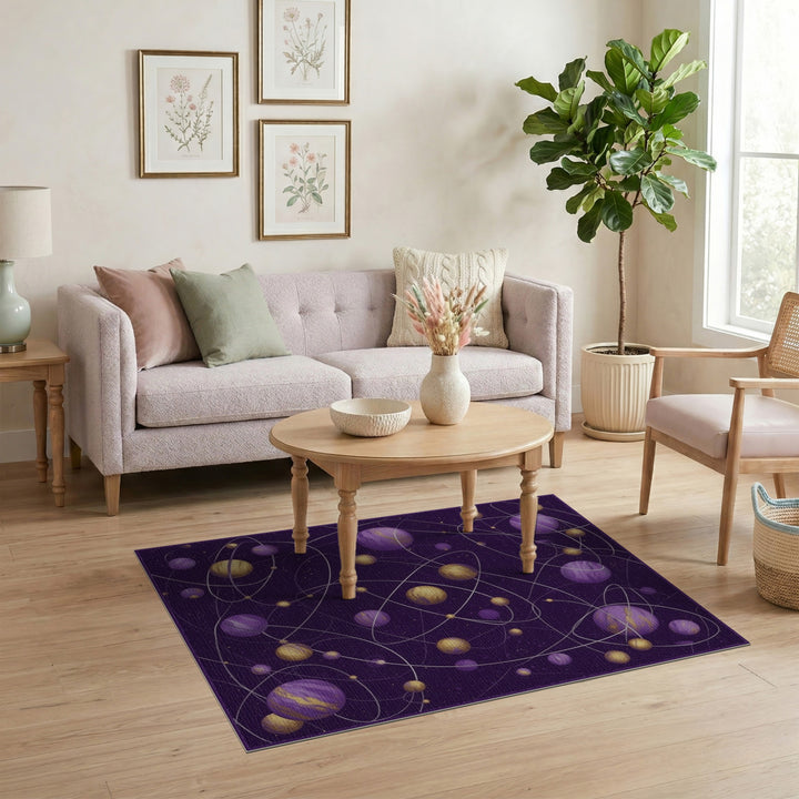Abstract Area Purple Celestial Orbit Area Rug