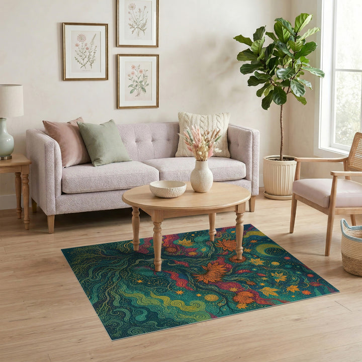 Celestial Floral Swirl Area Rug