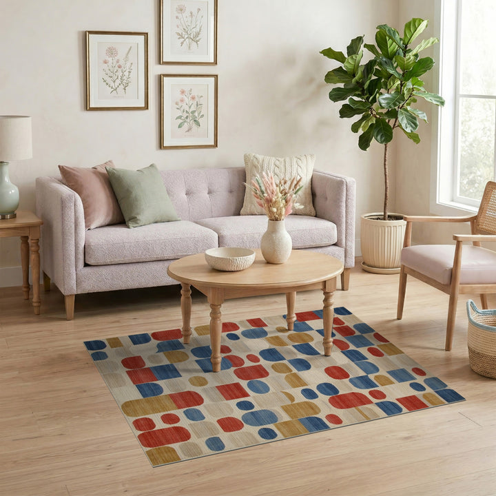 Modern Geometric Multi-Color and Patterns Area Rug