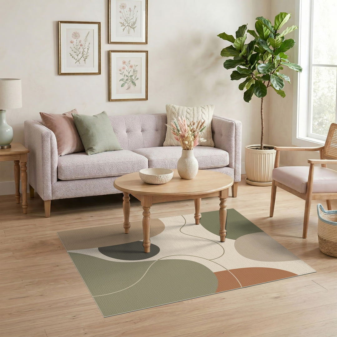 Neutral Organic Abstract Area Rug