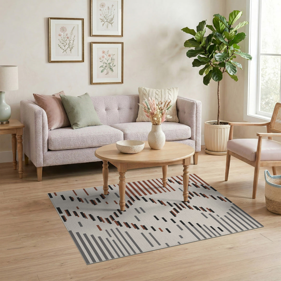 Brown Geometric Area Rug