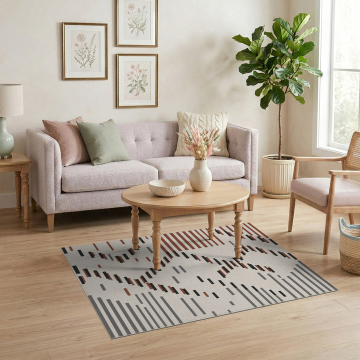 Brown Geometric Area Rug