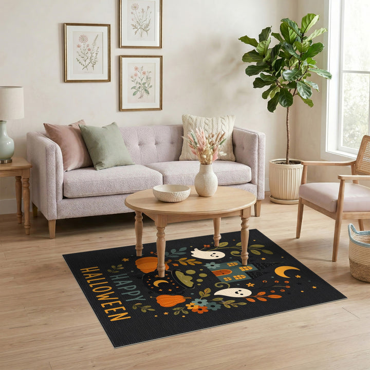 Happy Halloween Ghosts and Pumpkins Kids Rug