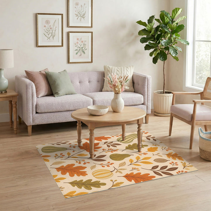 Orange Fall Harvest Pumpkin Area Rug