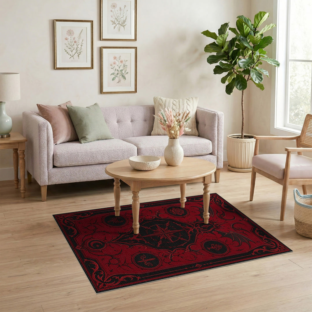 Red Mystical Medallion Heritage Area Rug