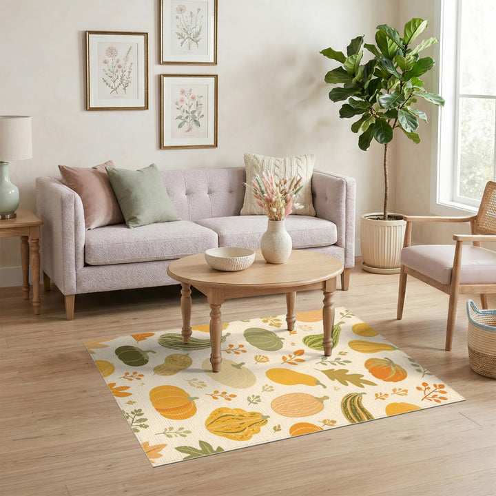 Autumn Harvest Pumpkin Area Rug