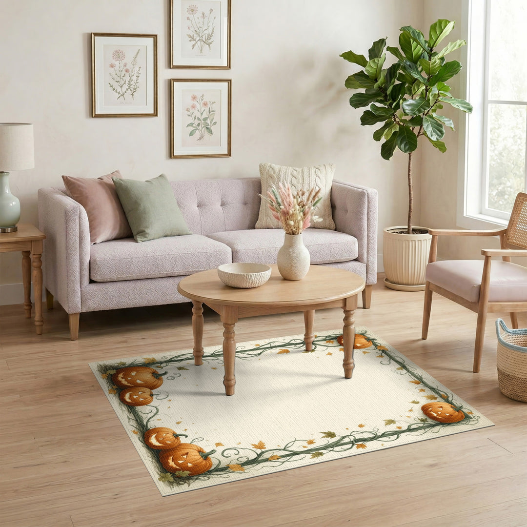 Autumn Pumpkin Vine Area Rug