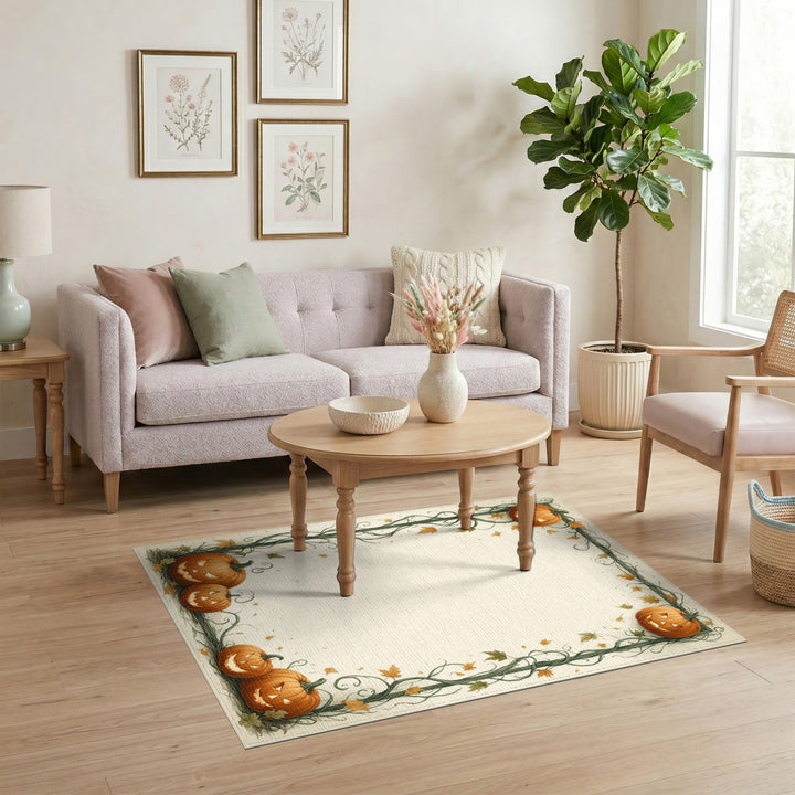 Autumn Pumpkin Vine Area Rug