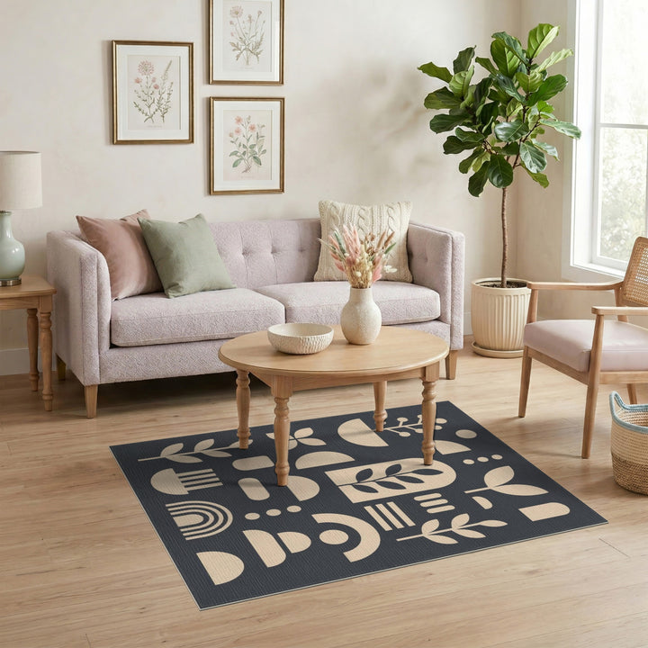Geometric Modern Beige Abstract Geometric Area Rug
