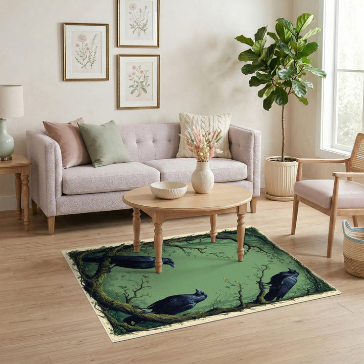 Raven Trio Green Forest Area Rug