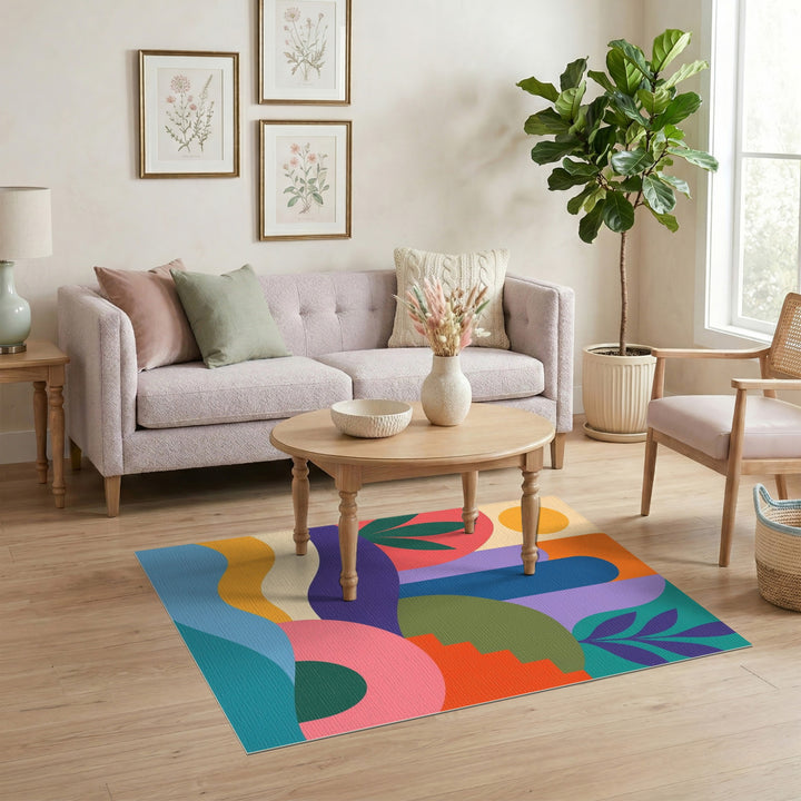 Vibrant Multi-Color Abstract Area Rug