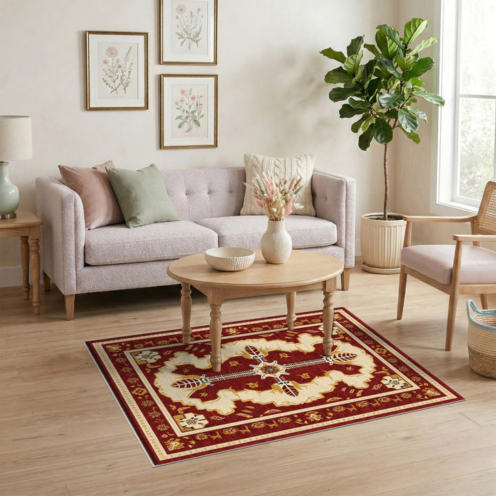 Red Persian Medallion Area Rug