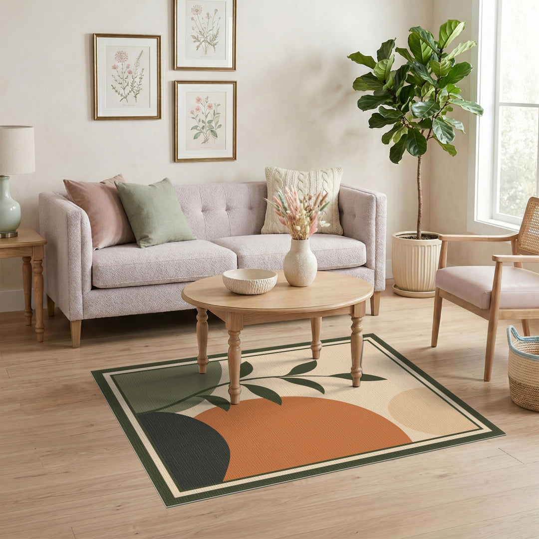 Minimalist Botanical Abstract Area Rug