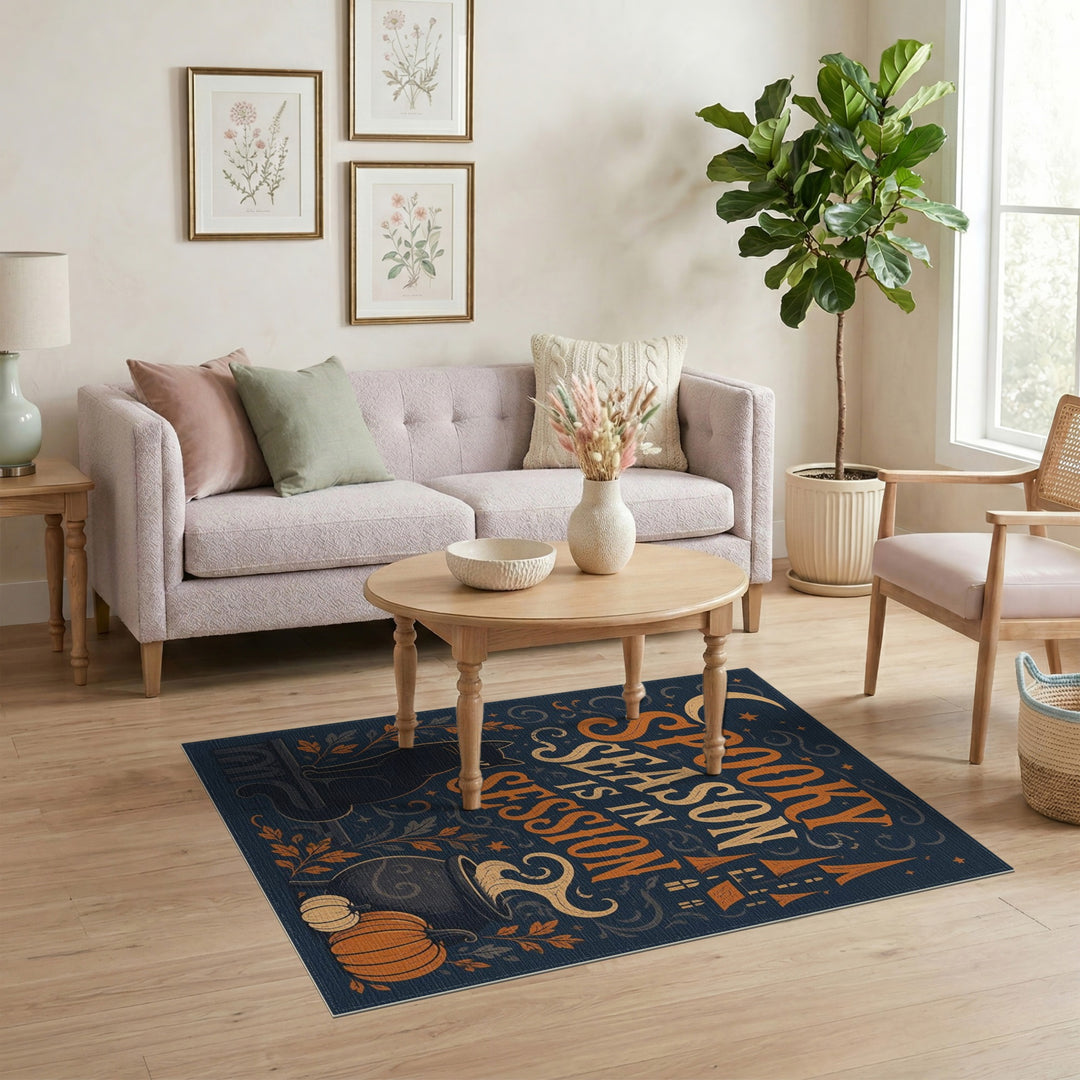 Spooky Season Black Cat Area Rug
