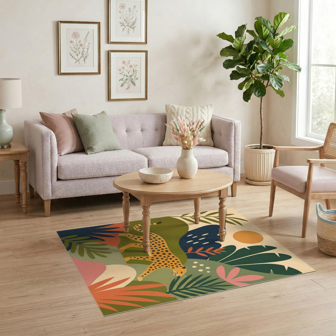Multi-color and Patterns Abstract Leopard Multi-Color Area Rug
