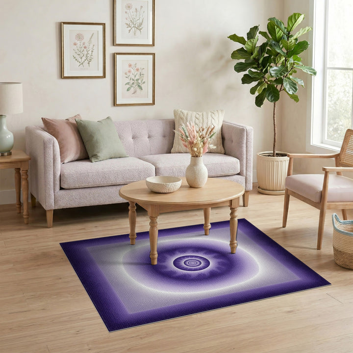 Purple Concentric Glow Area Rug
