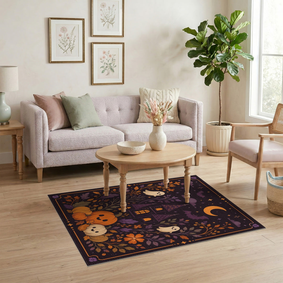 Cute Halloween Ghosts Pumpkin Kids Area Rug