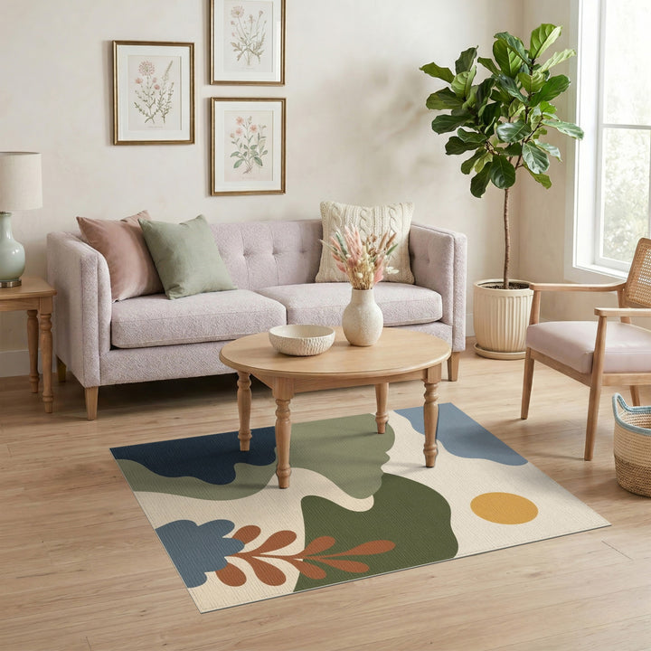 Abstract Landscape Washable Area Rug