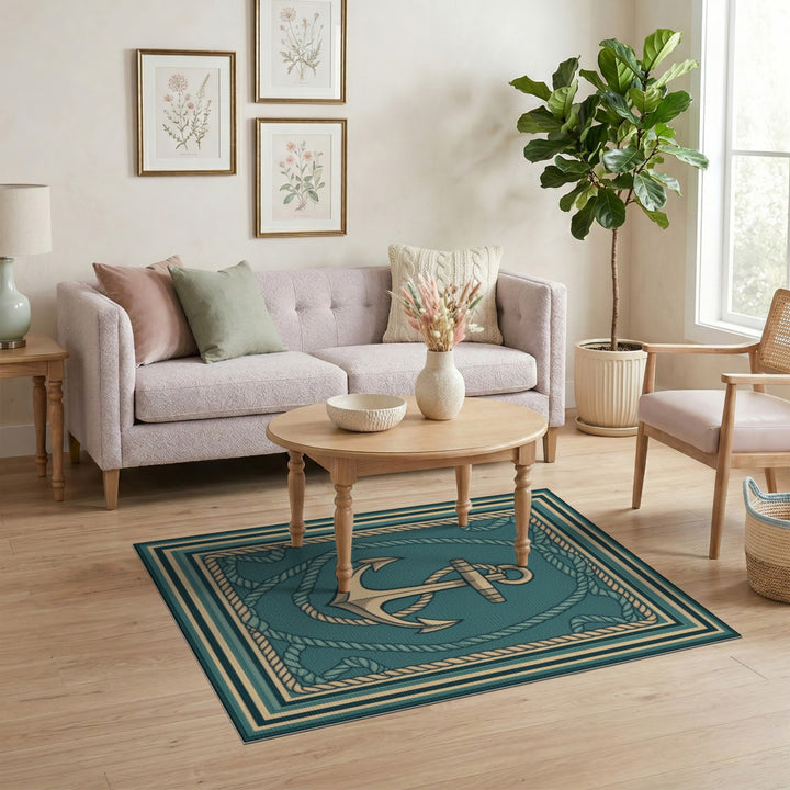Coastal Anchor Rope Area Rug