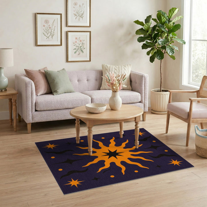 Purple Celestial Sunburst Area Rug