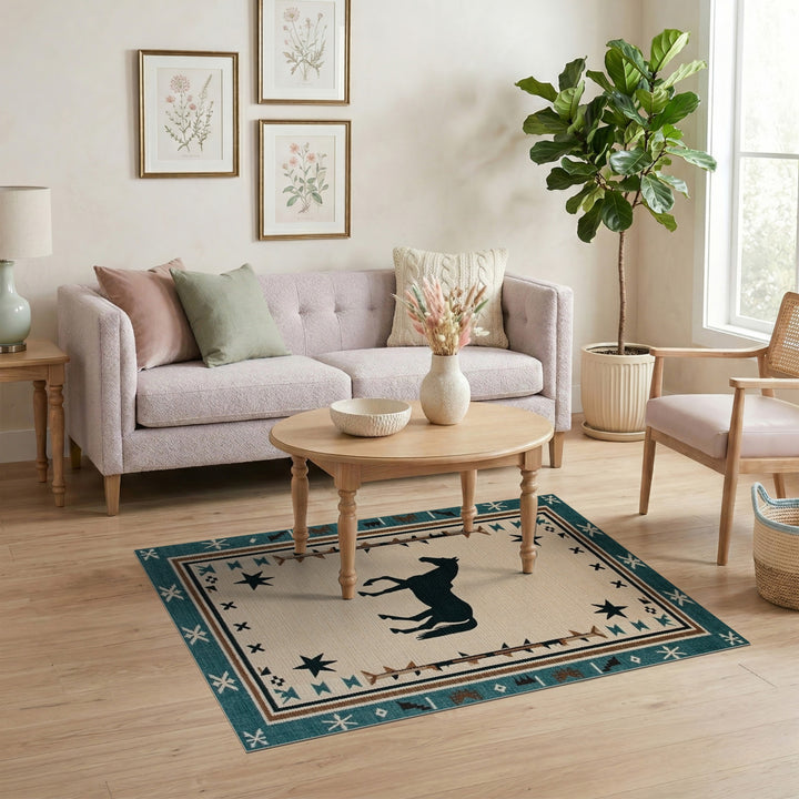 Southwestern Horse Silhouette Area Rug