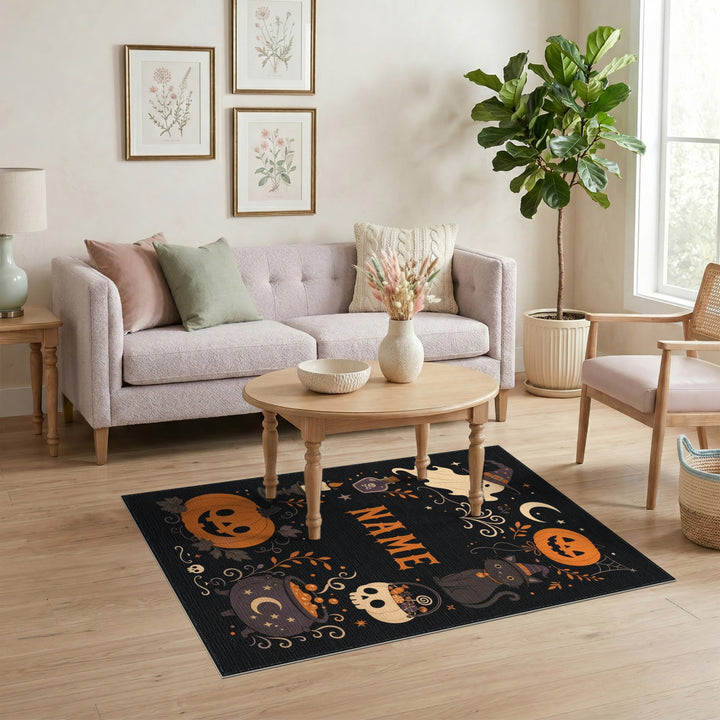 Multi-color and Patterns Halloween Ghost Pumpkin Kids Cartoon Area Rug