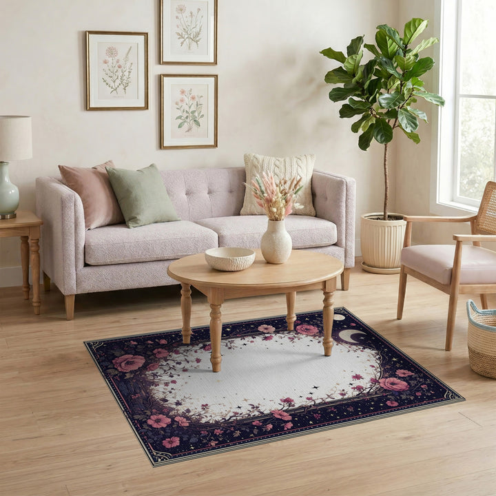 Pink Rose Moonlit Arch Area Rug
