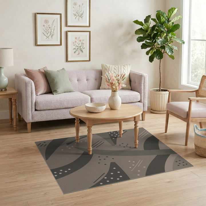 Abstract Neutral Area Rug