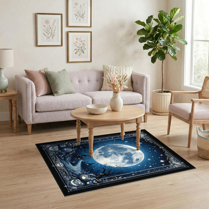 Moonlit Pumpkin Halloween Area Rug