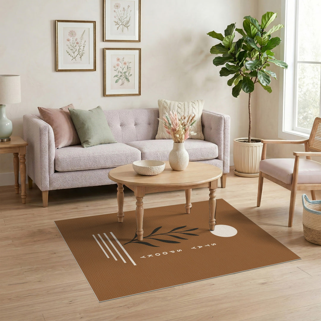 Stay Spooky Brown Botanical Area Rug