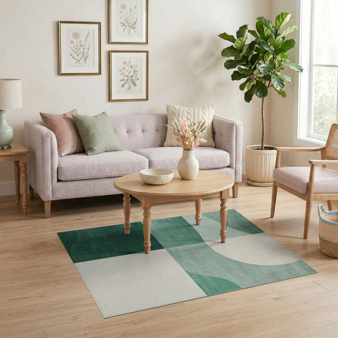 Wave Abstract Area Green Abstract Wave Area Rug