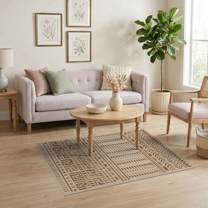 Heritage Tribal Brown Tan Area Rug