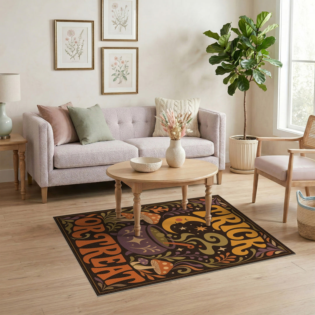 Trick or Treat Cauldron Mushroom Area Rug