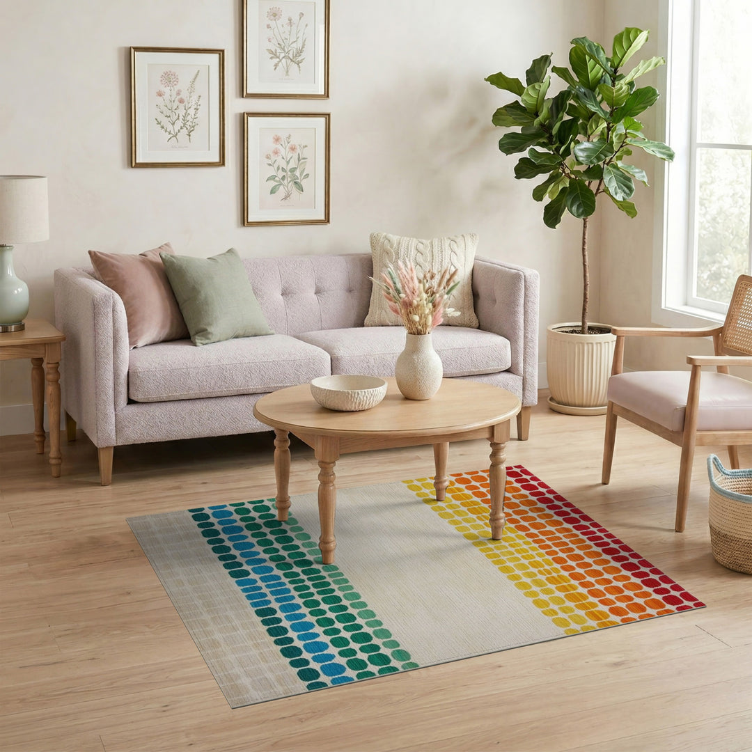 Vibrant Gradient Dot Geometric Area Rug