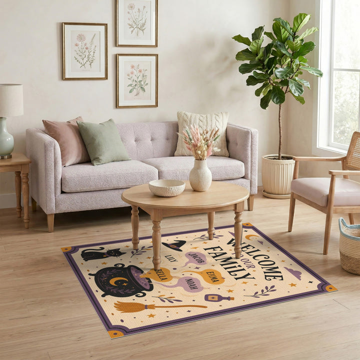 Magical Family Welcome Halloween Area Rug