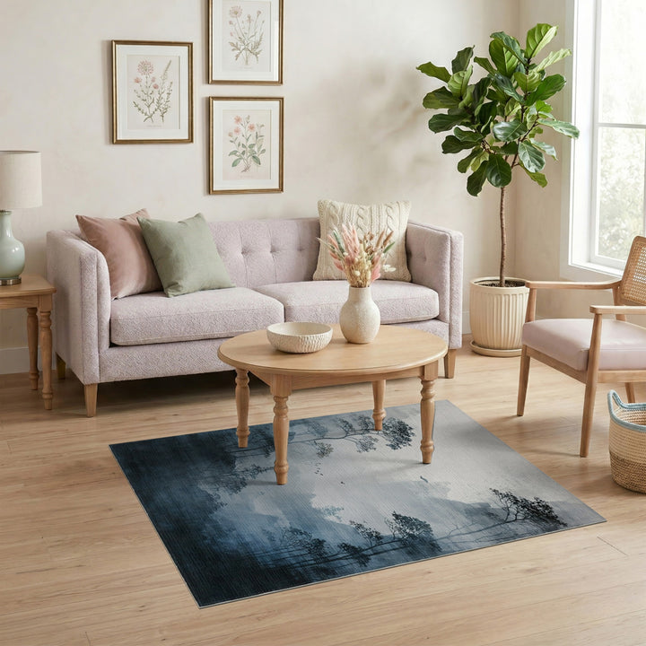 Misty Blue Mountains Area Rug