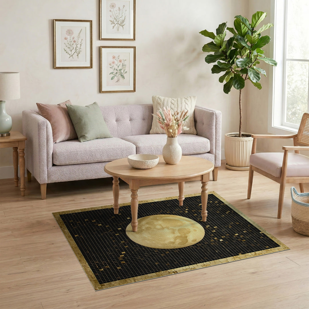 Full Moon Gold Mosaic Area Rug