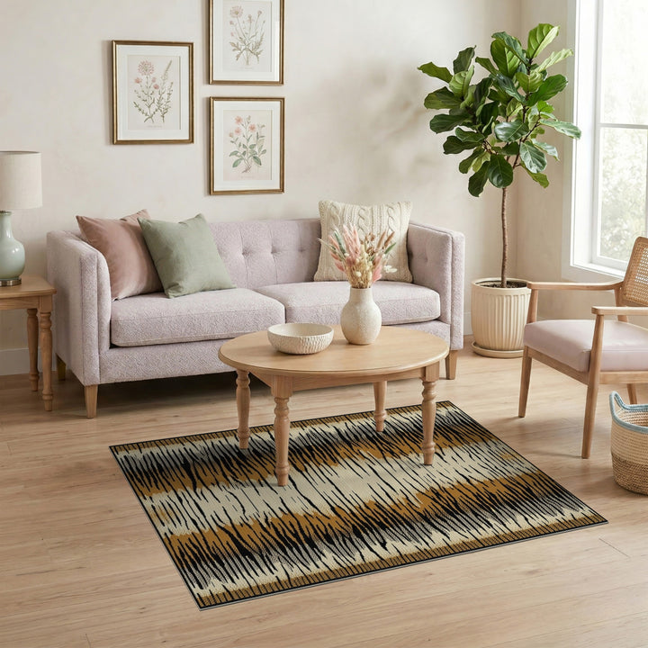 Tiger Stripe Brown Heritage Area Rug