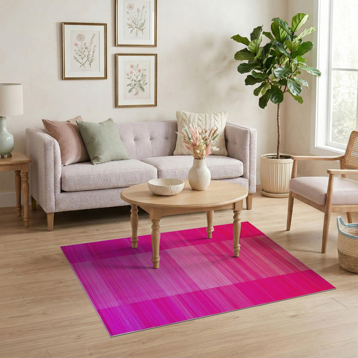 Pink Striped Geometric Modern Area Rug
