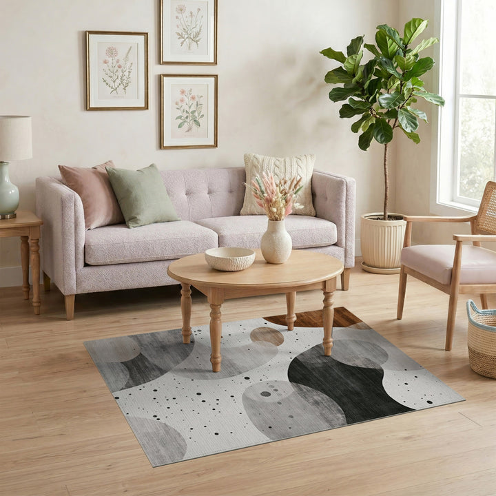 Abstract Brown Blob Area Rug