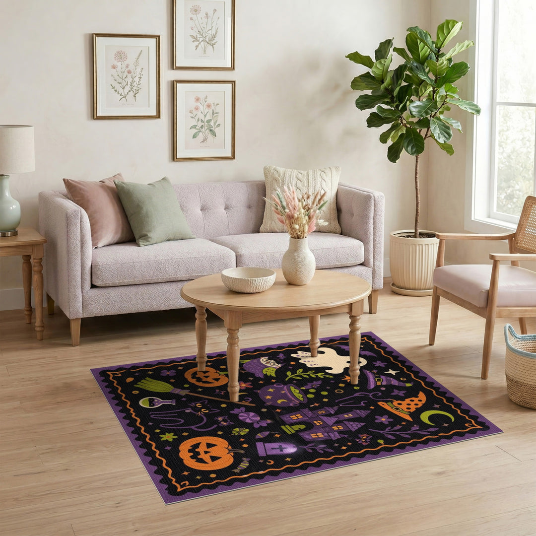 Halloween Magic Purple Area Rug