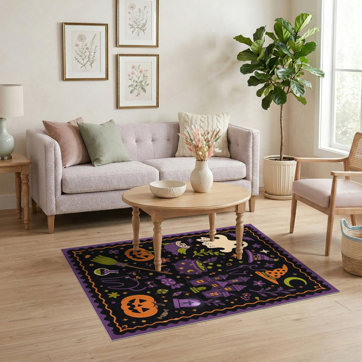 Halloween Magic Purple Area Rug