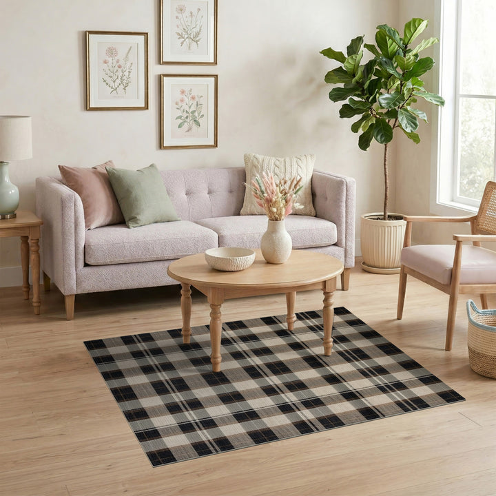 Black and White Buffalo Plaid Area Rug