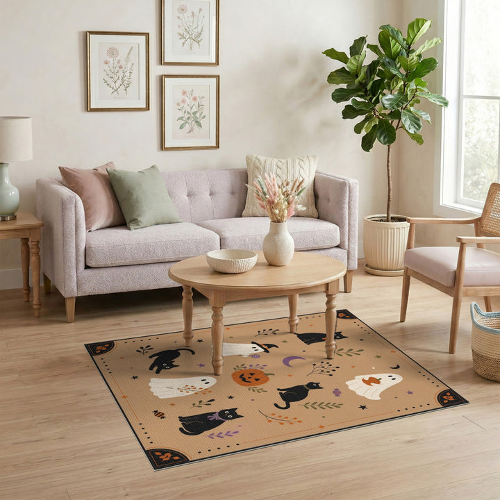 Halloween Black Cats Ghosts Kids Area Rug