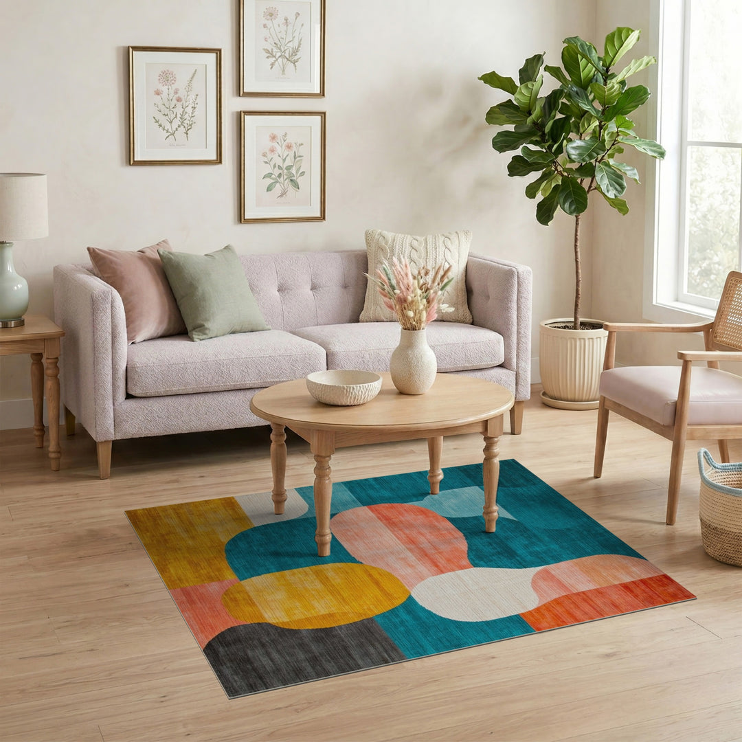 Bold Abstract Colorblock Area Rug